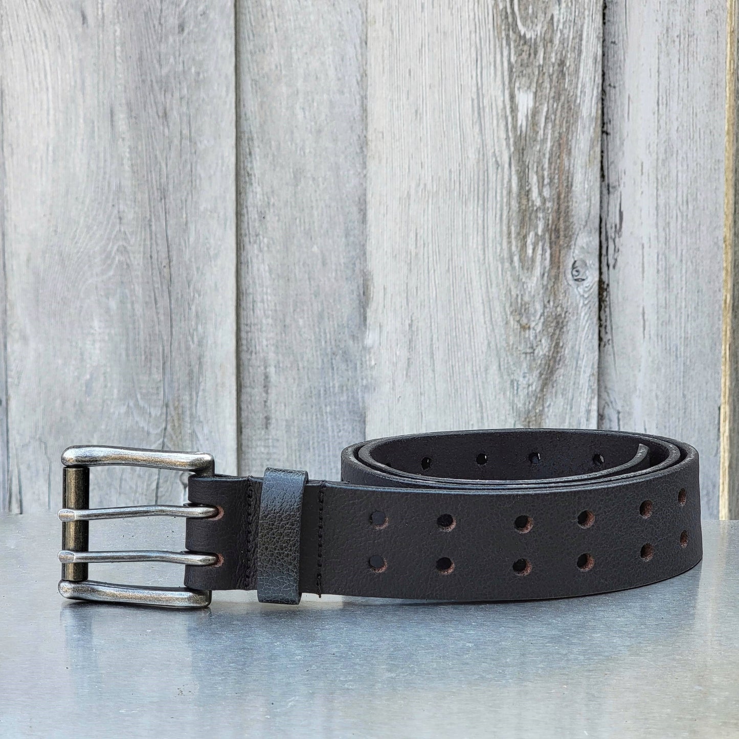 THE DOUBLE HOLE BELTS - 2 PC Gift Set