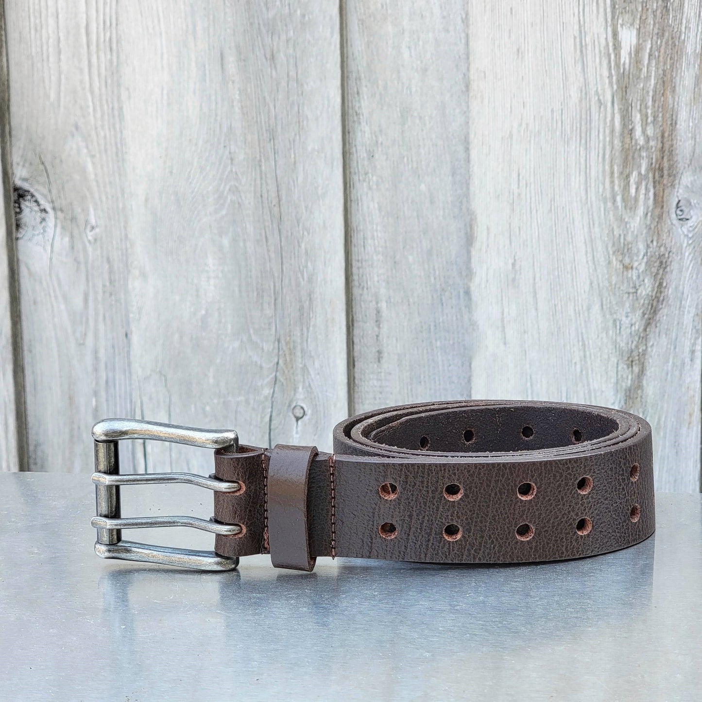 THE DOUBLE HOLE BELTS - 2 PC Gift Set