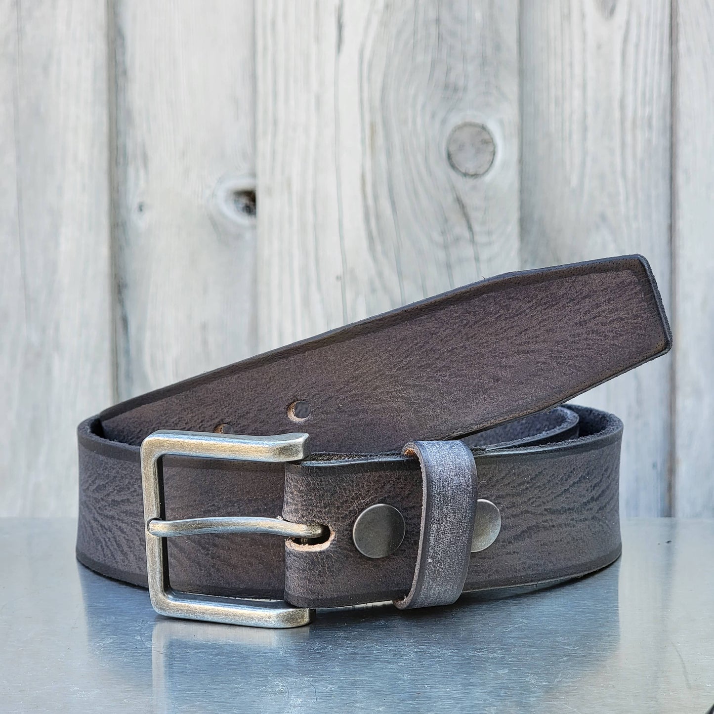CANYON BELT - TAN WOMEN'S LEATHER BELT WITH CHARRED EDGES
