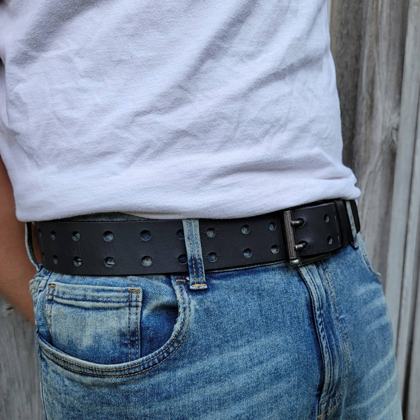 THE DOUBLE HOLE BELTS - 2 PC Gift Set