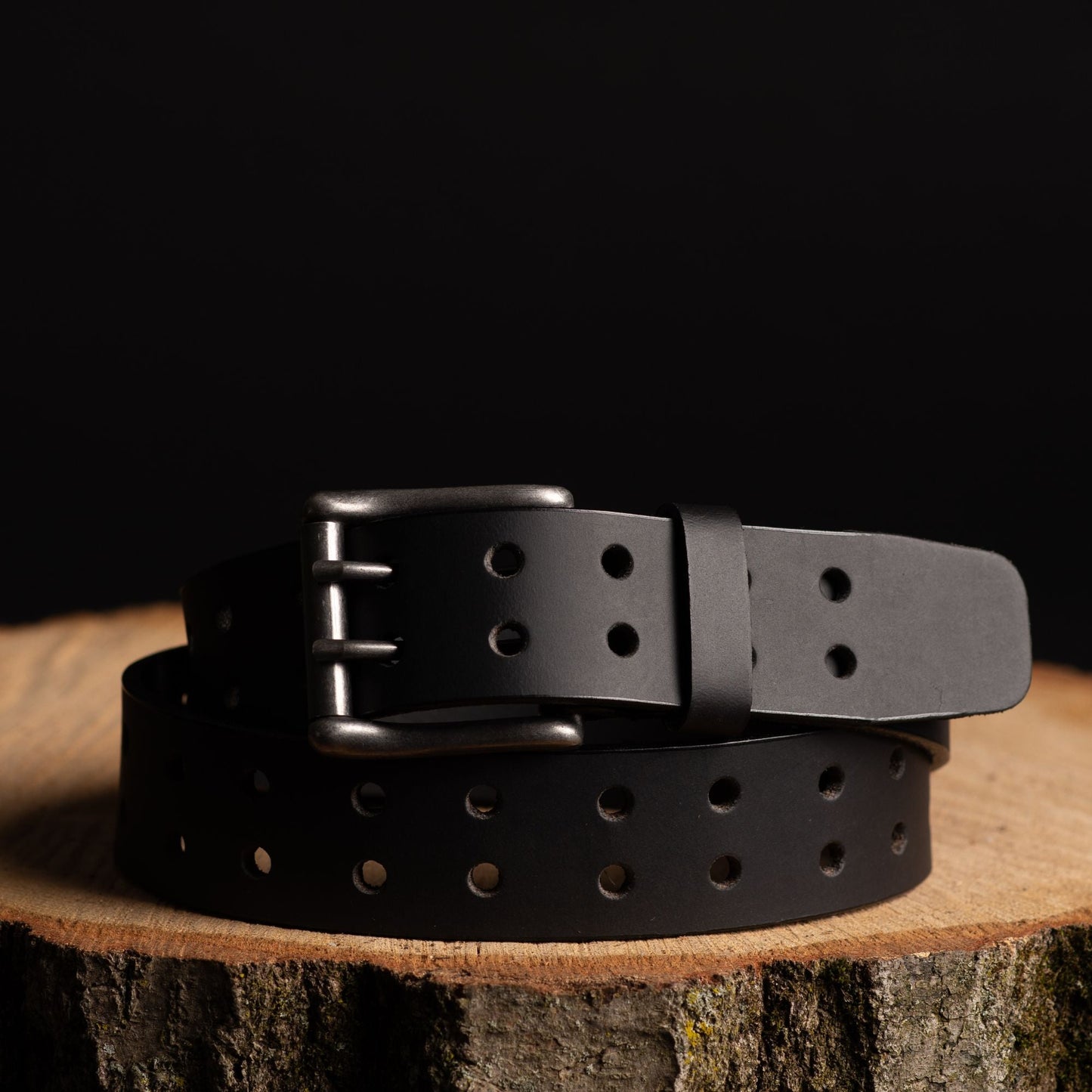 Brown Double Hole Full Grain Leather Belt