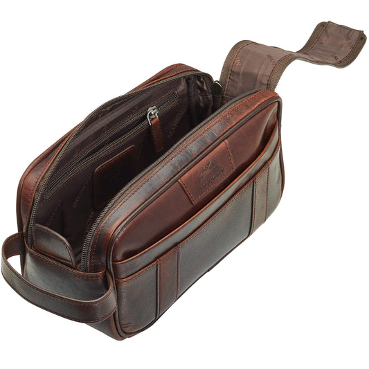 MANCINI BUFFALO DUAL ZIPPER TOILETRY BAG