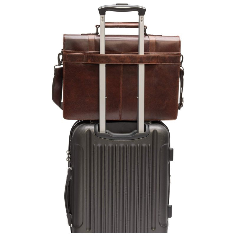 MANCINI BUFFALO LEATHER PORTABLE BRIEFCASE Briefcases.