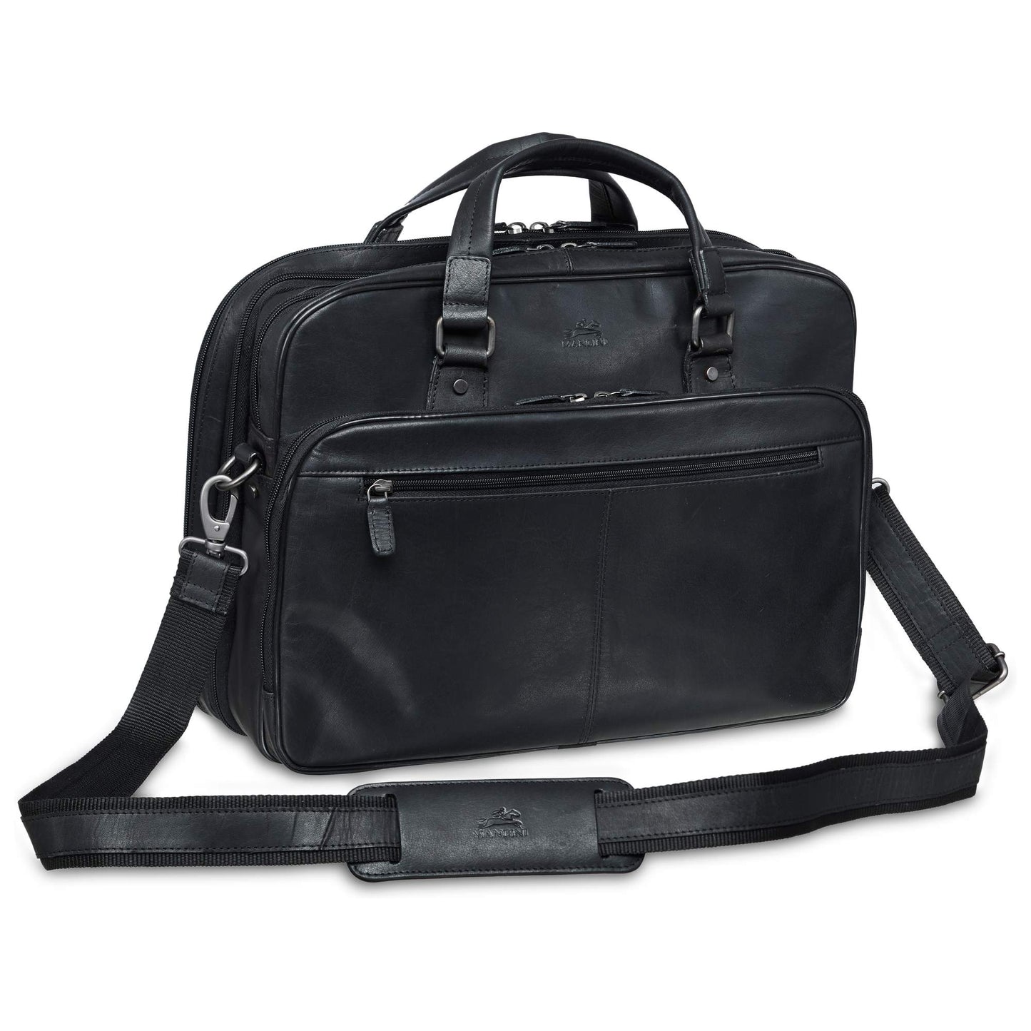 MANCINI BUFFALO EXPANDBLE DOUBLE COMPARTMENT BRIEFCASE