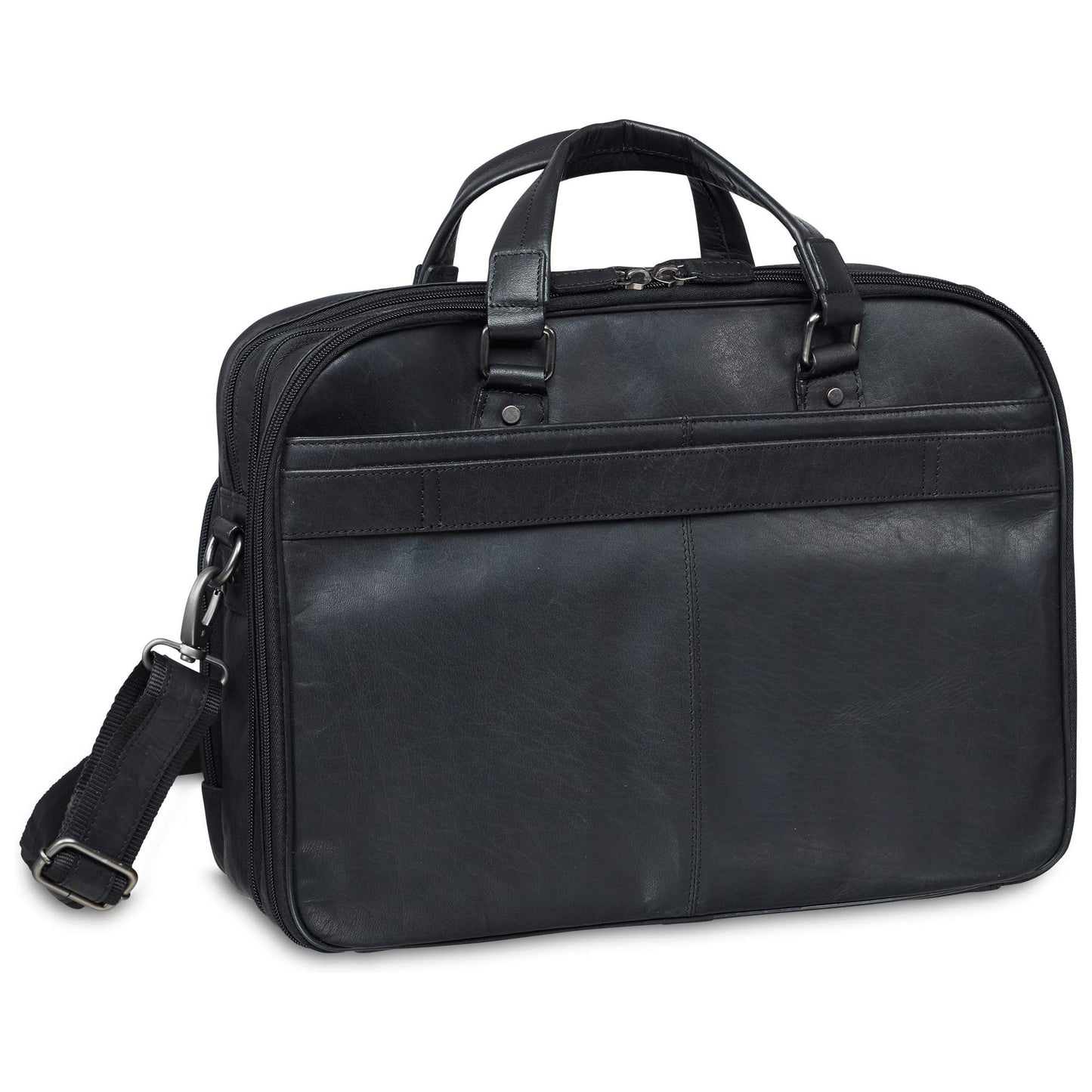 MANCINI BUFFALO EXPANDBLE DOUBLE COMPARTMENT BRIEFCASE