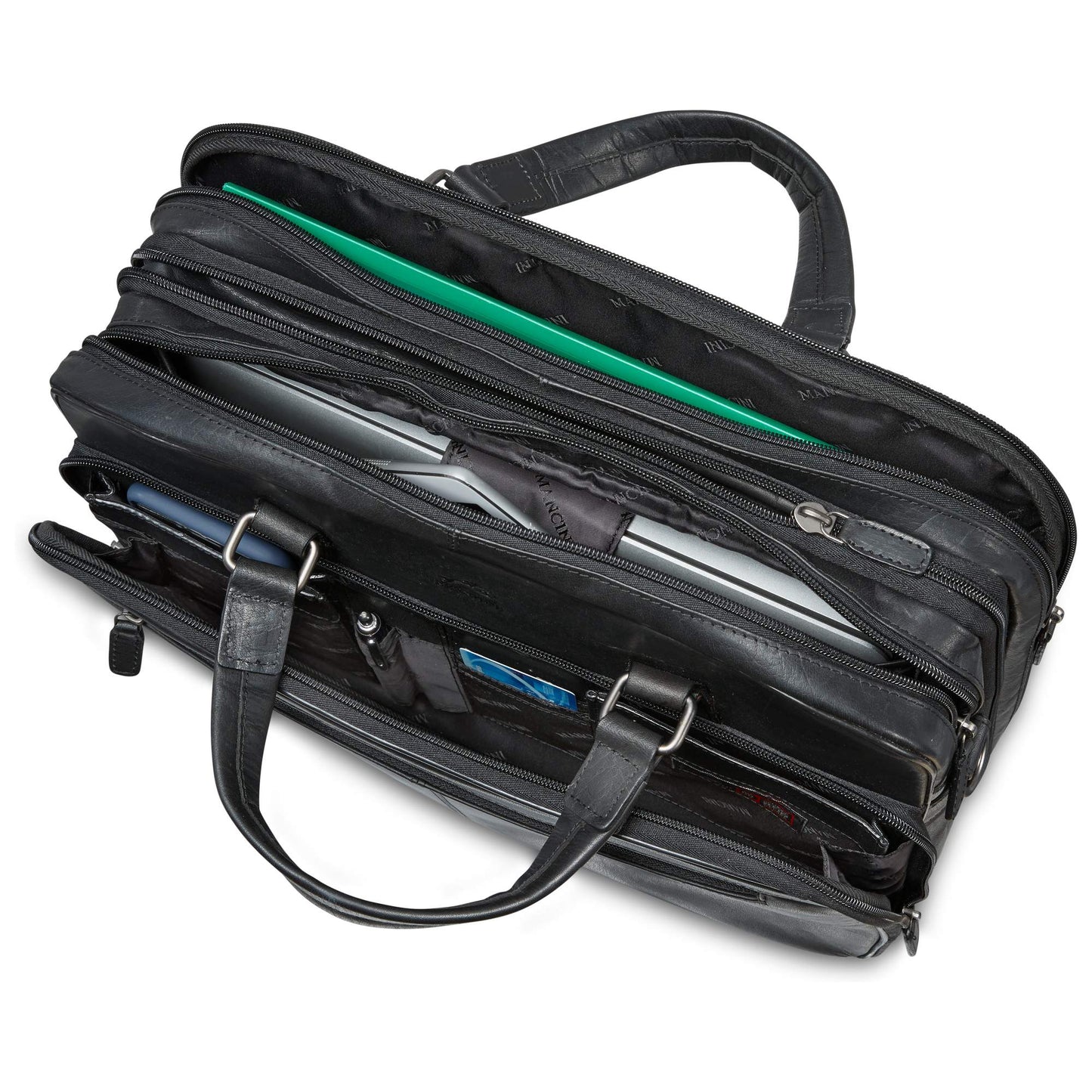MANCINI BUFFALO EXPANDBLE DOUBLE COMPARTMENT BRIEFCASE