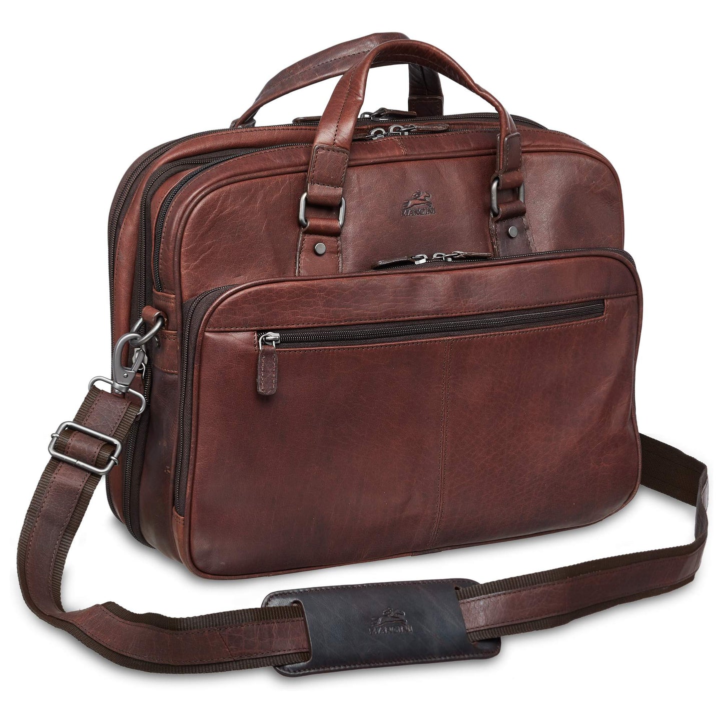 MANCINI BUFFALO EXPANDBLE DOUBLE COMPARTMENT BRIEFCASE
