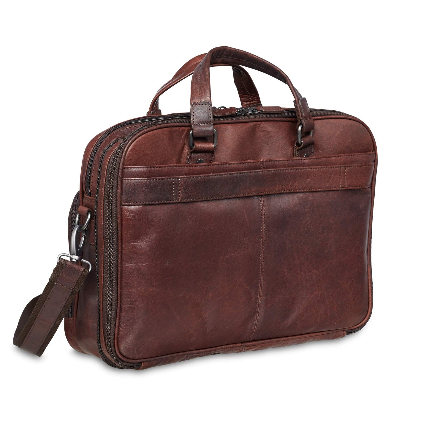 MANCINI BUFFALO EXPANDBLE DOUBLE COMPARTMENT BRIEFCASE