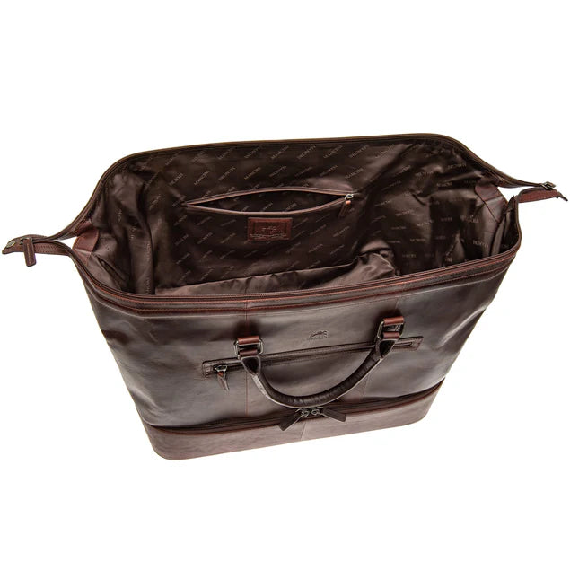 MANCINI BUFFALO DOUBLE COMPARTMENT DUFFLE BAG
