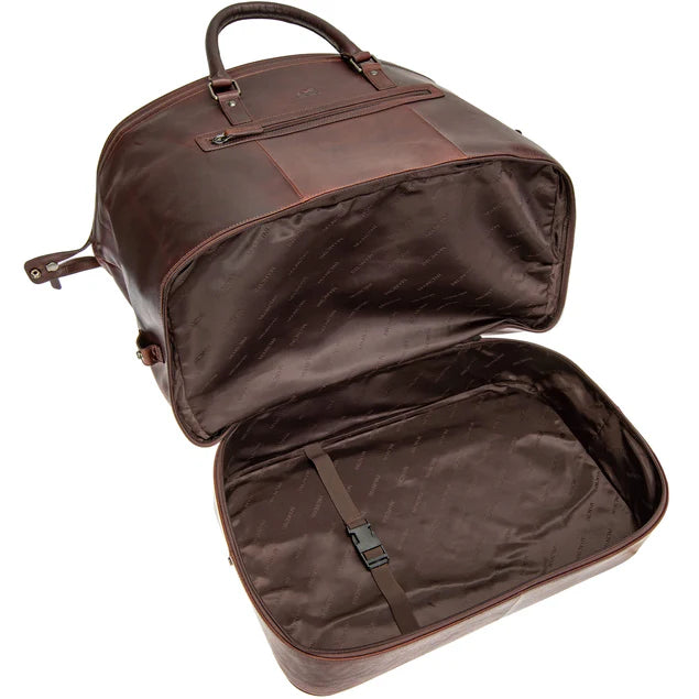 MANCINI BUFFALO DOUBLE COMPARTMENT DUFFLE BAG
