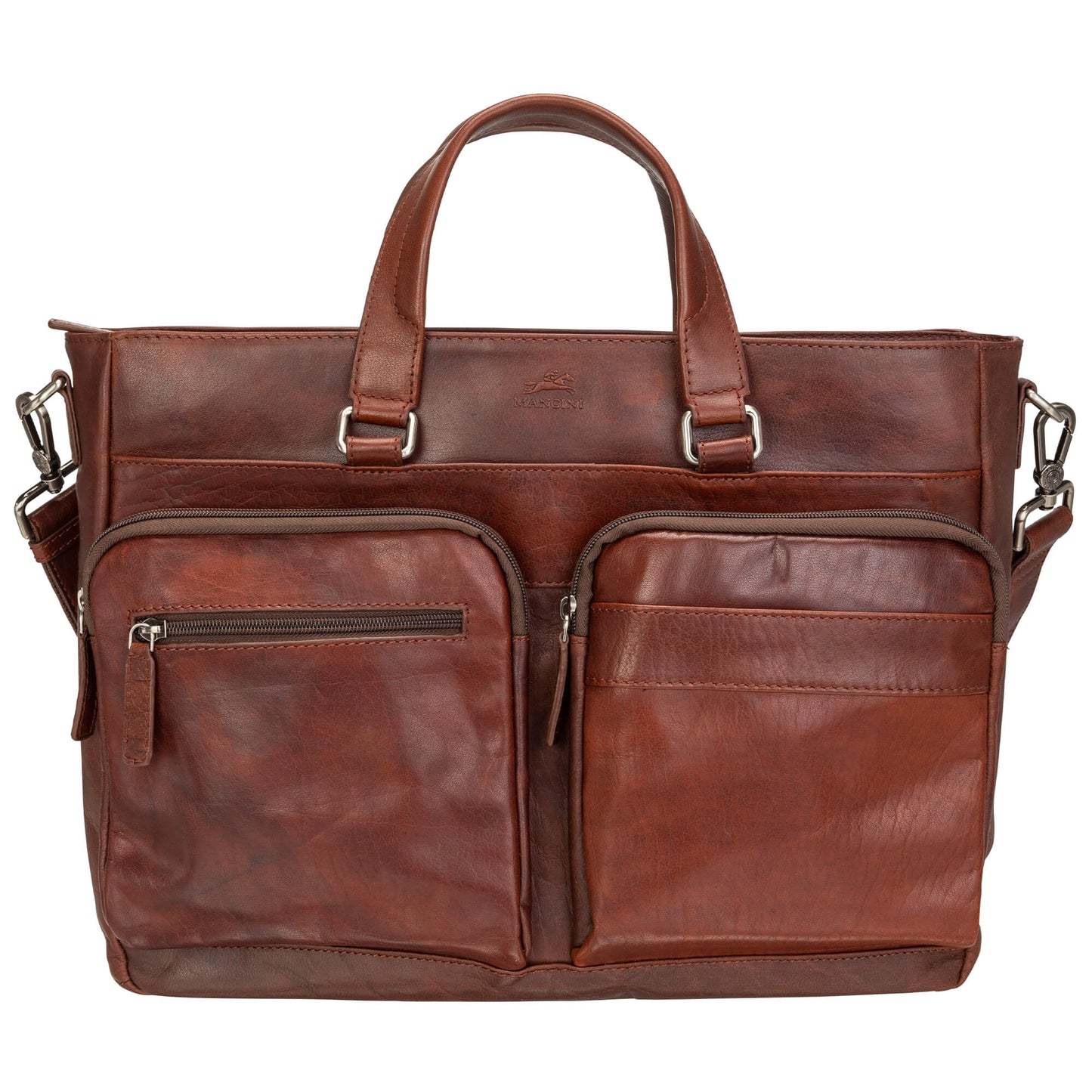 MANCINI BUFFALO LEATHER TOTE BRIEFCASE