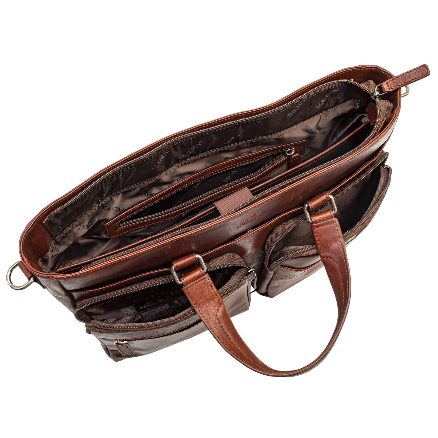 MANCINI BUFFALO LEATHER TOTE BRIEFCASE