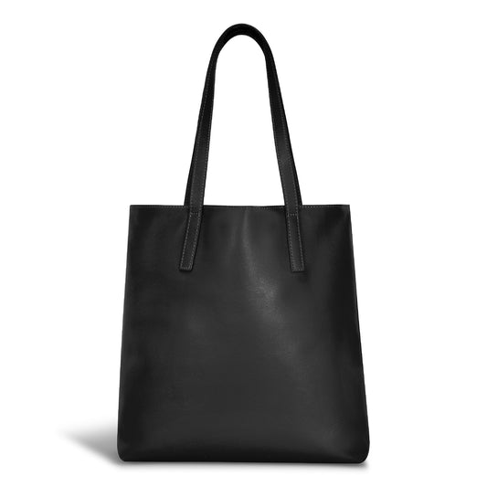 ONYX / LEATHER VERTICAL TOTE