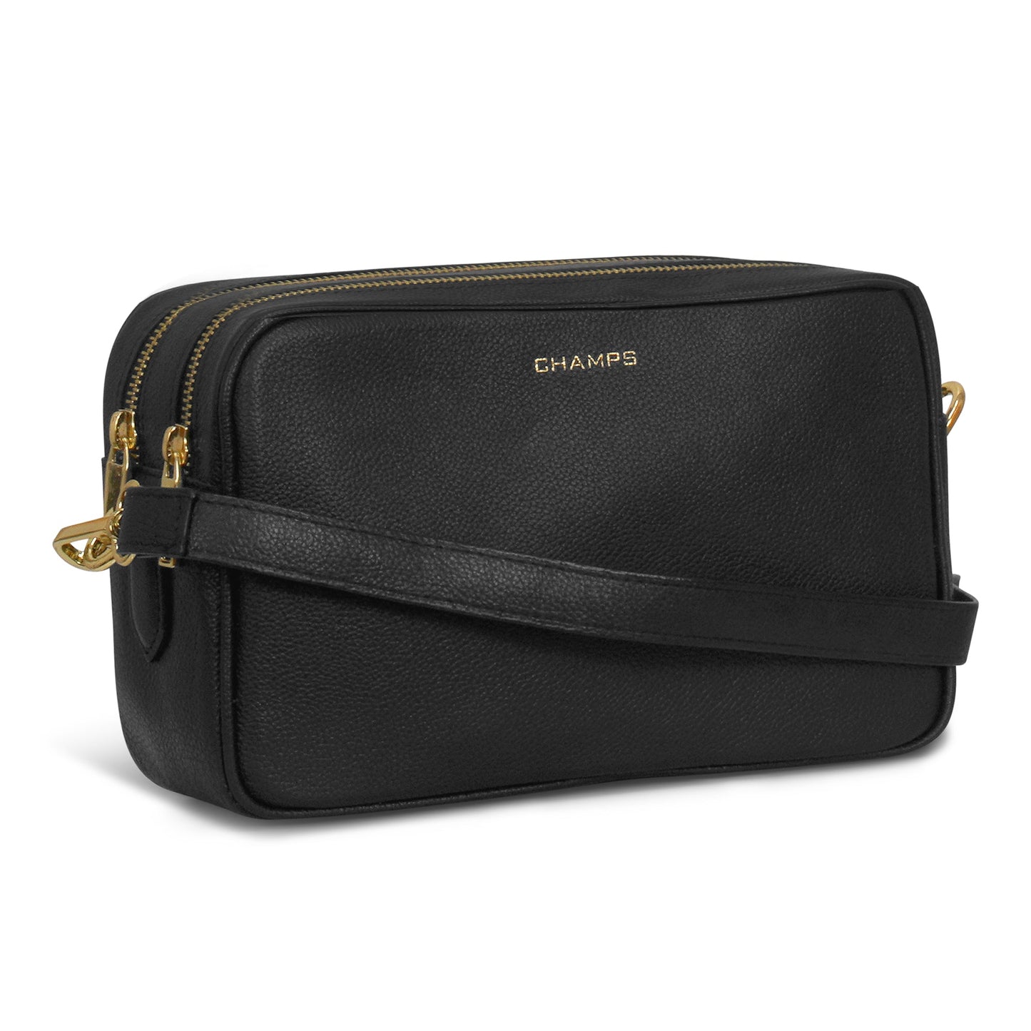 GALA / LEATHER DOUBLE-ZIP SHOULDER BAG