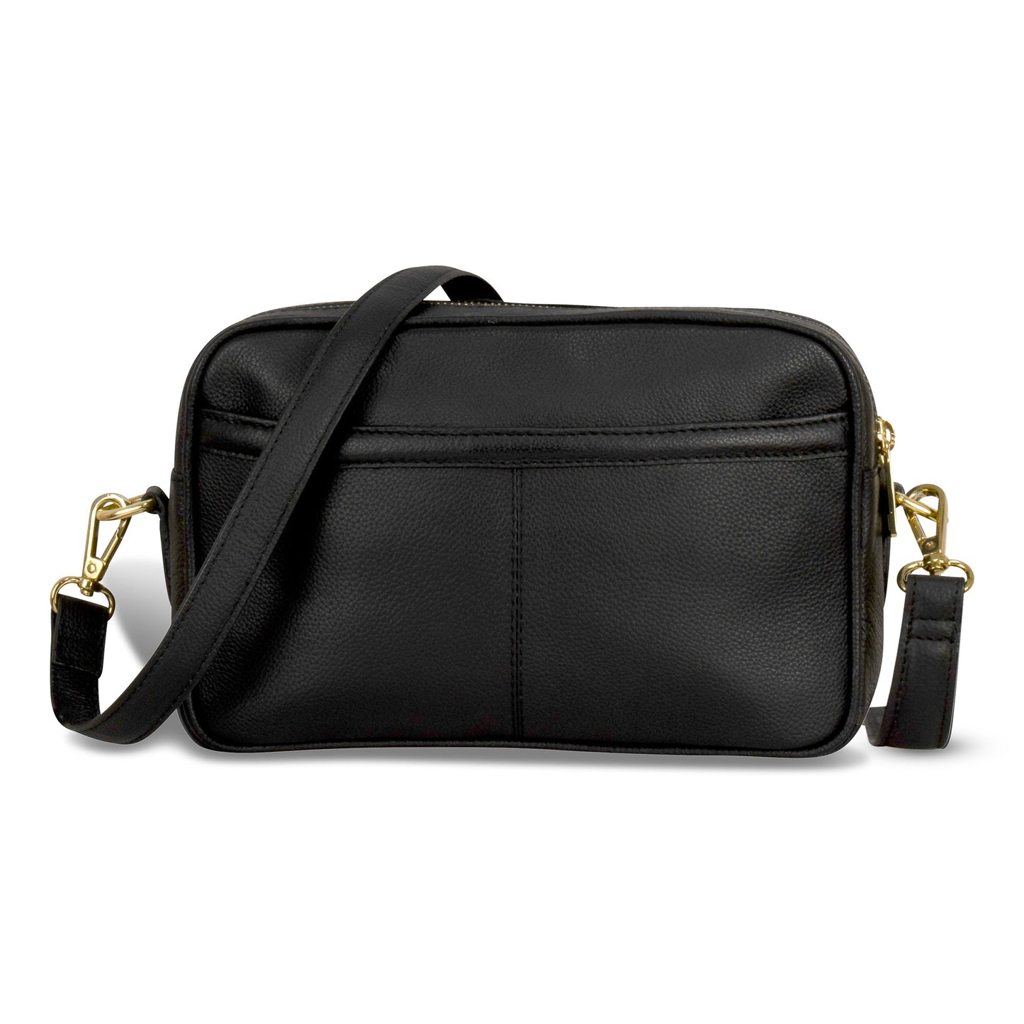 GALA / LEATHER DOUBLE-ZIP SHOULDER BAG