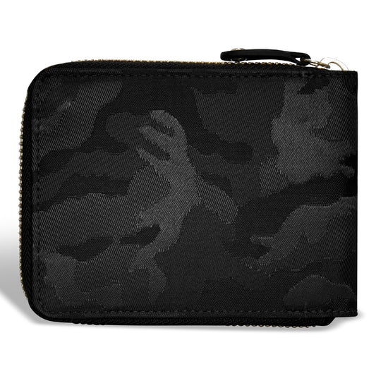 Camo / Leather Zip Around Wallet