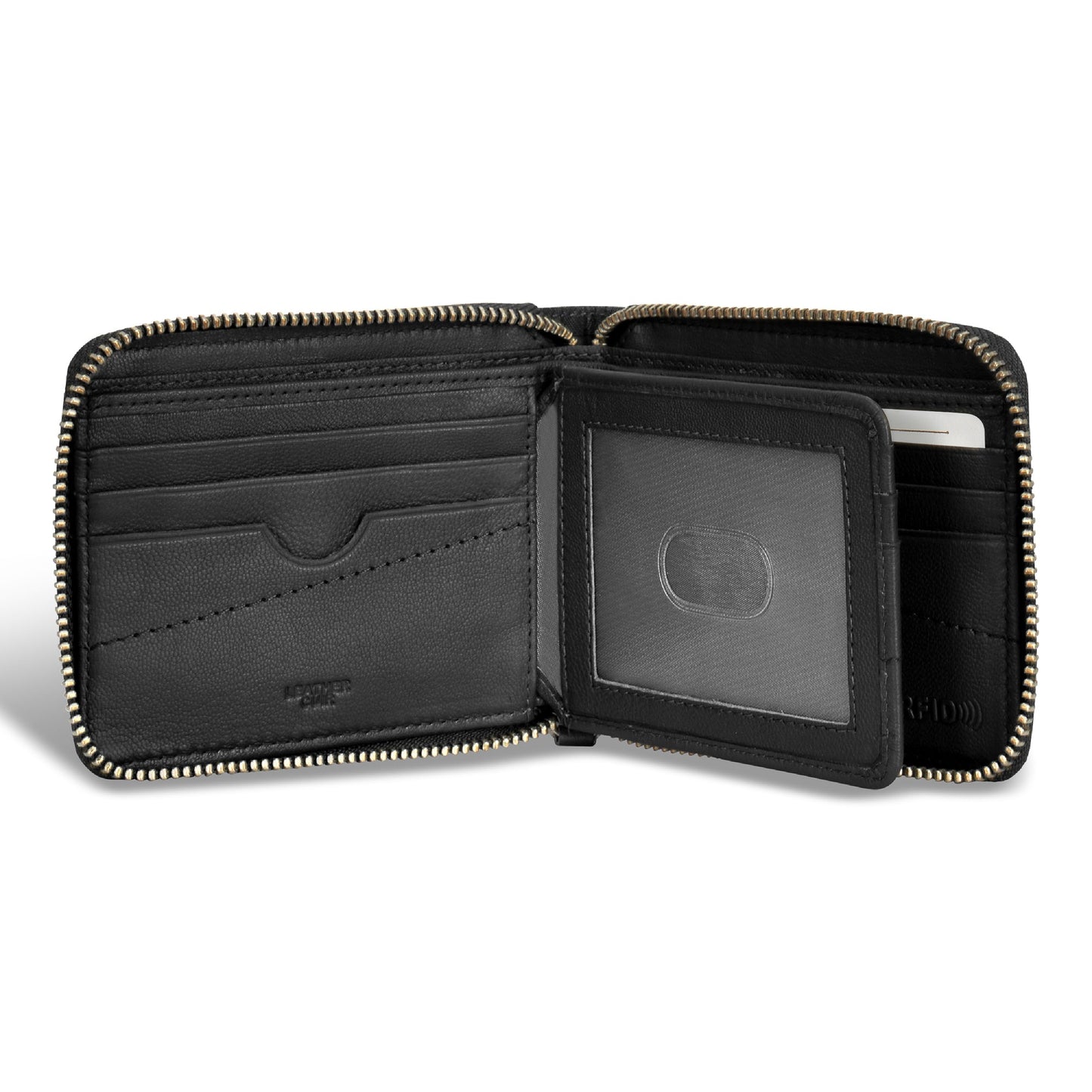 Camo / Leather Zip Around Wallet