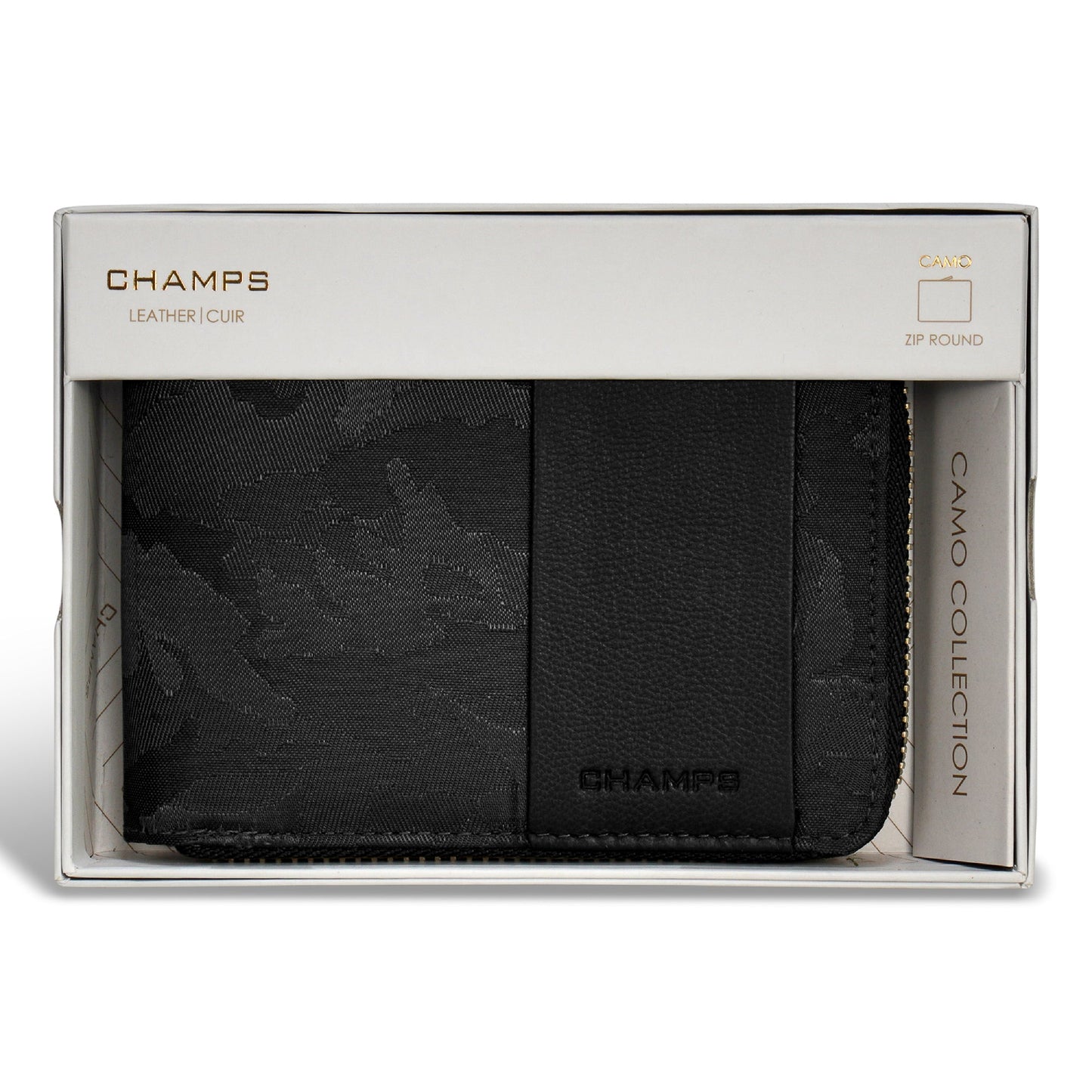 Camo / Leather Zip Around Wallet