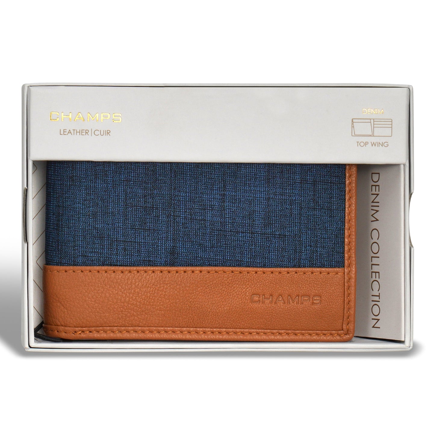 Denim / Leather Top Wing Wallet