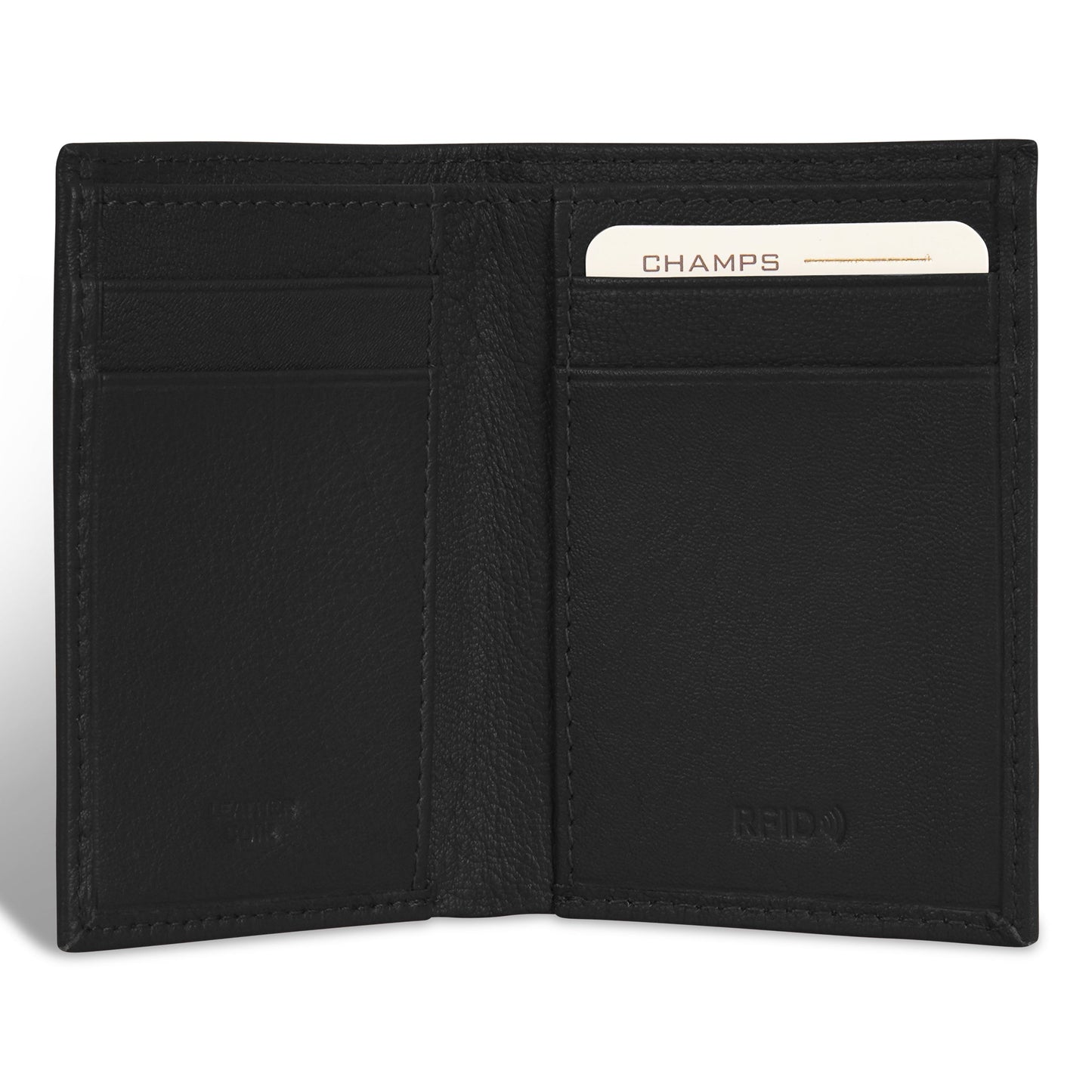 Onyx / Leather Vertical Slim Wallet