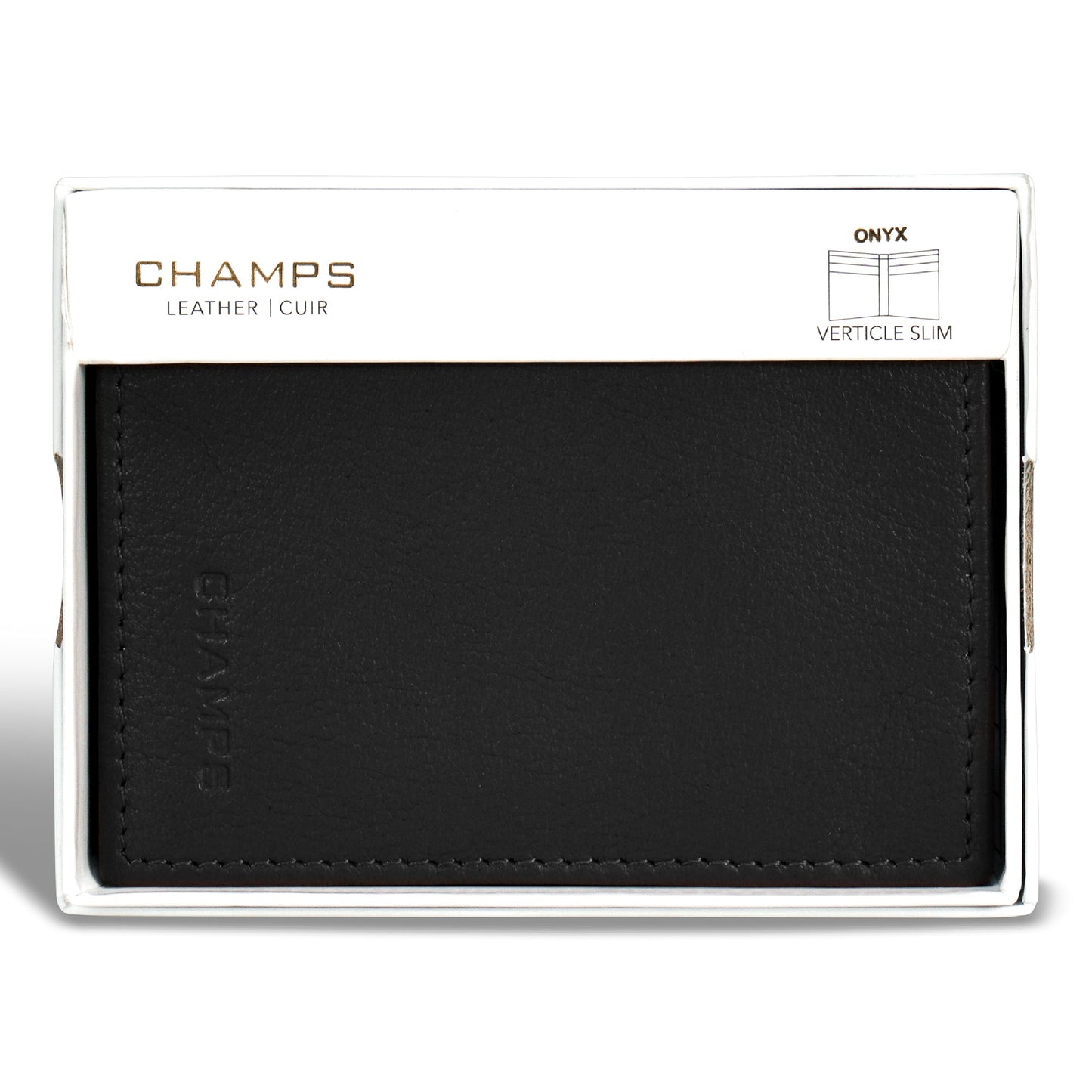 Onyx / Leather Vertical Slim Wallet