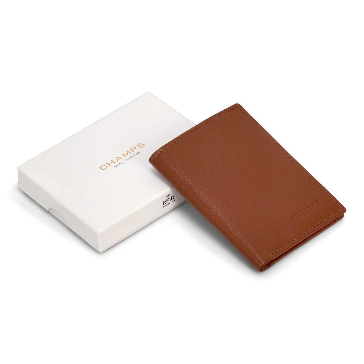 Onyx / Leather Vertical Slim Wallet