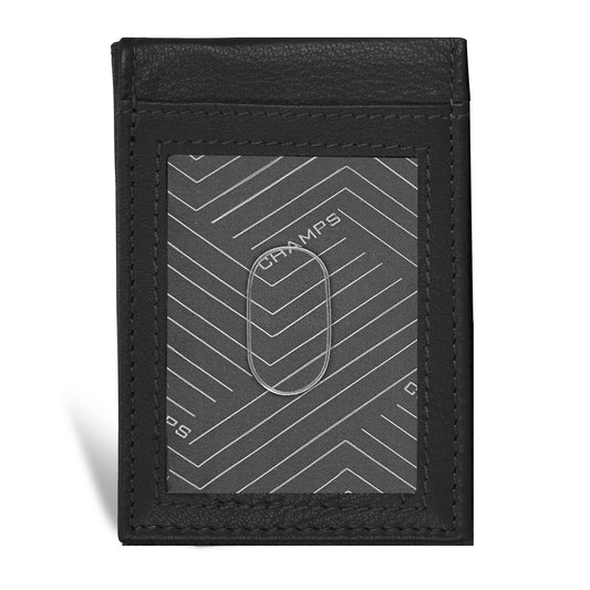 Onyx / Leather Mag Hybrid Card Holder