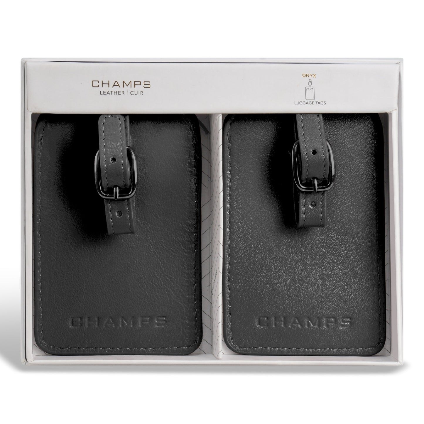 CHAMPS ONYX LEATHER TAG