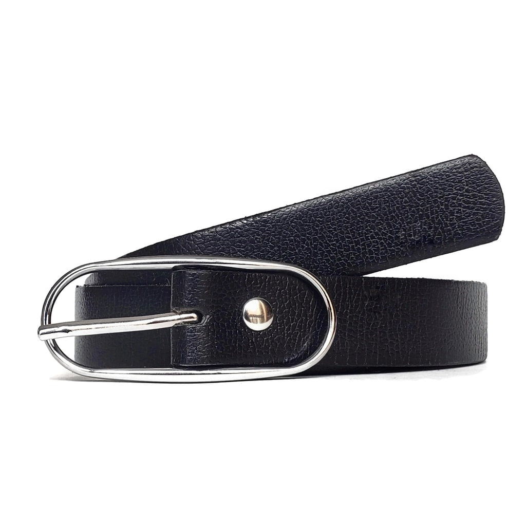 Aika - Brown Leather Waist Belt with Oval Buckle - Made in Canada