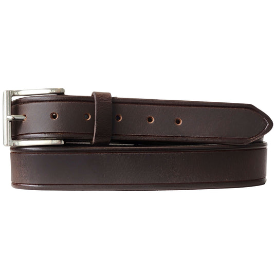The Obelisk Belt - Brown Edge Pipe Full-Grain Leather Belt