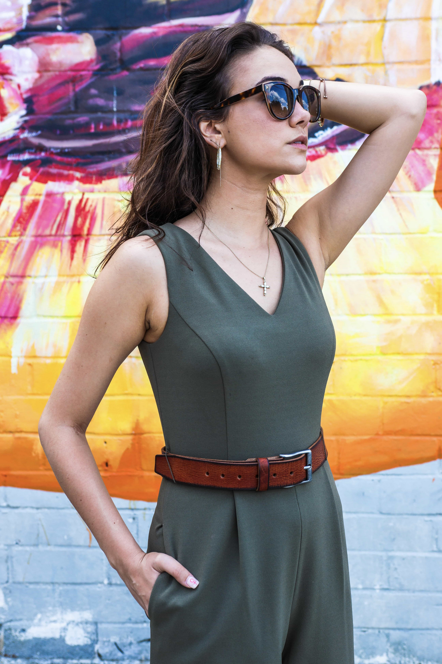 CANYON BELT - TAN WOMEN'S LEATHER BELT WITH CHARRED EDGES