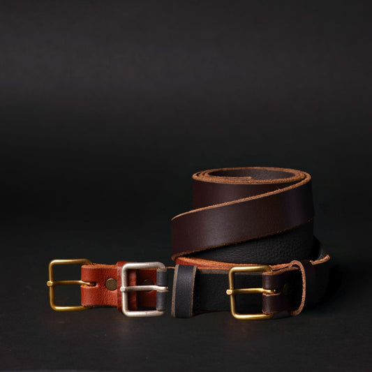 KYOMI-BLACK 100% PREMIUM LEATHER BELT - Made In Canada