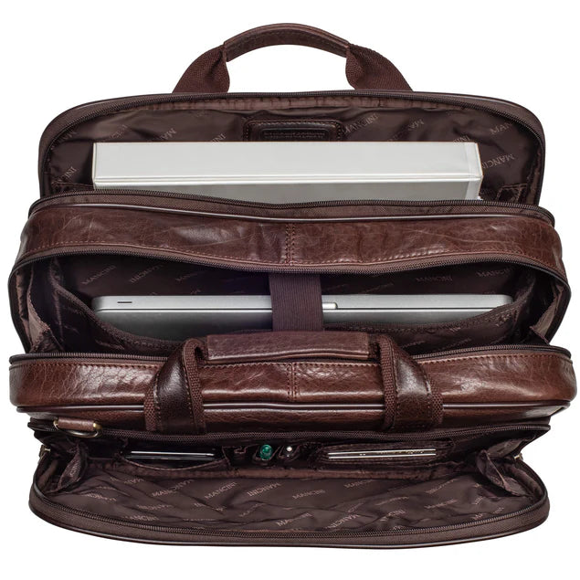MANCINI BUFFALO DOUBLE COMPARTMENT BRIEFCASE (Arizona Collection)