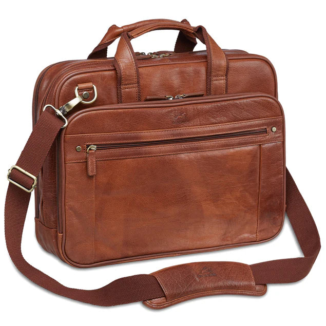MANCINI BUFFALO DOUBLE COMPARTMENT BRIEFCASE (Arizona Collection)