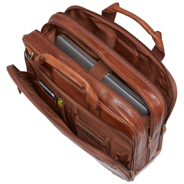 MANCINI BUFFALO DOUBLE COMPARTMENT BRIEFCASE (Arizona Collection)