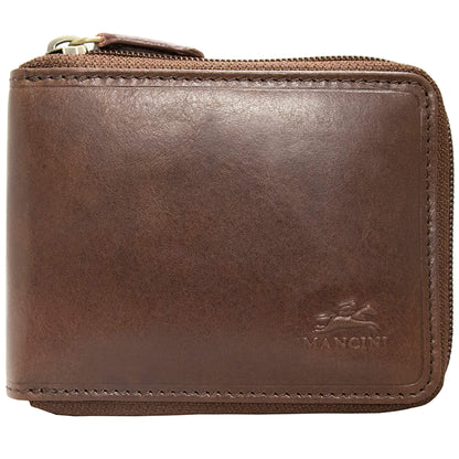 MANCINI LEATHER WALLET ZIPPERED BOULDER COLLECTION Wallet.