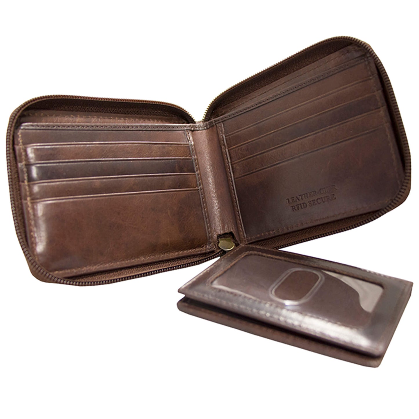 MANCINI LEATHER WALLET ZIPPERED BOULDER COLLECTION Wallet.