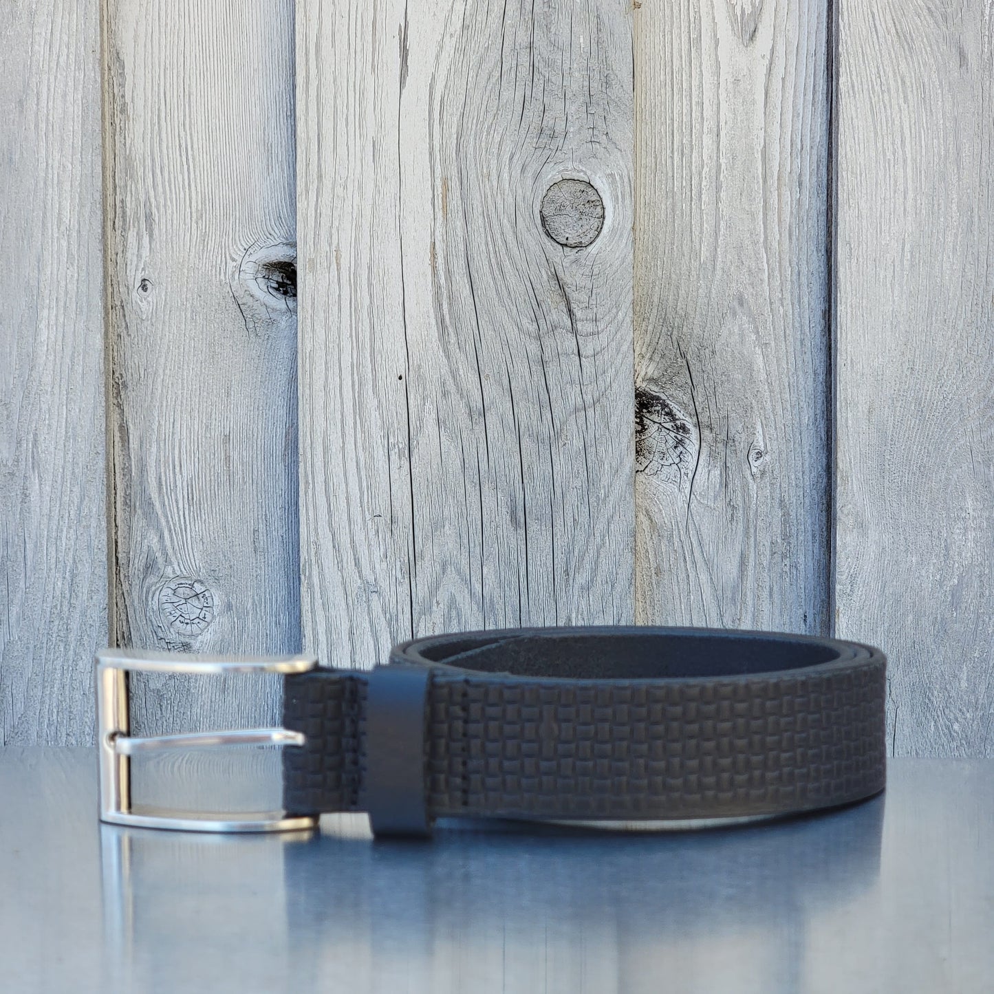 Cognac Formal Textured 100% Real Leather Belt