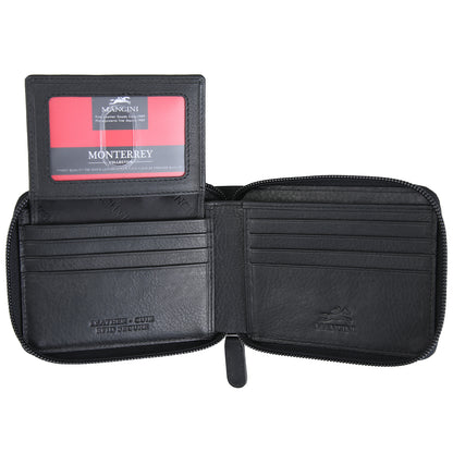 MANCINI LEATHER WALLET ZIPPERED MONTERRY EDITION Wallet.