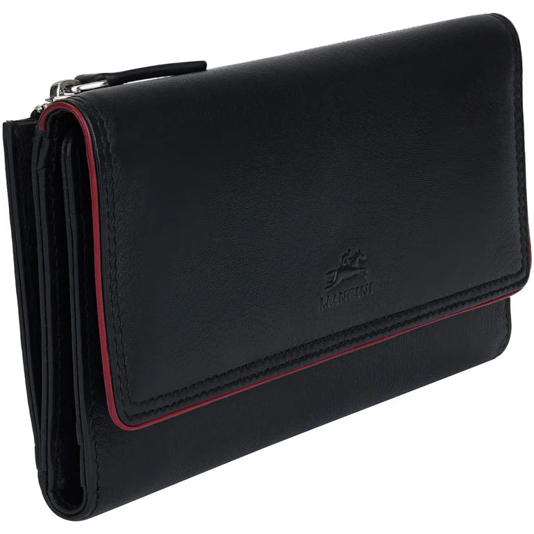 MANCINI LEATHER MEDIUM CLUTCH WALLET SONOMA COLLECTION