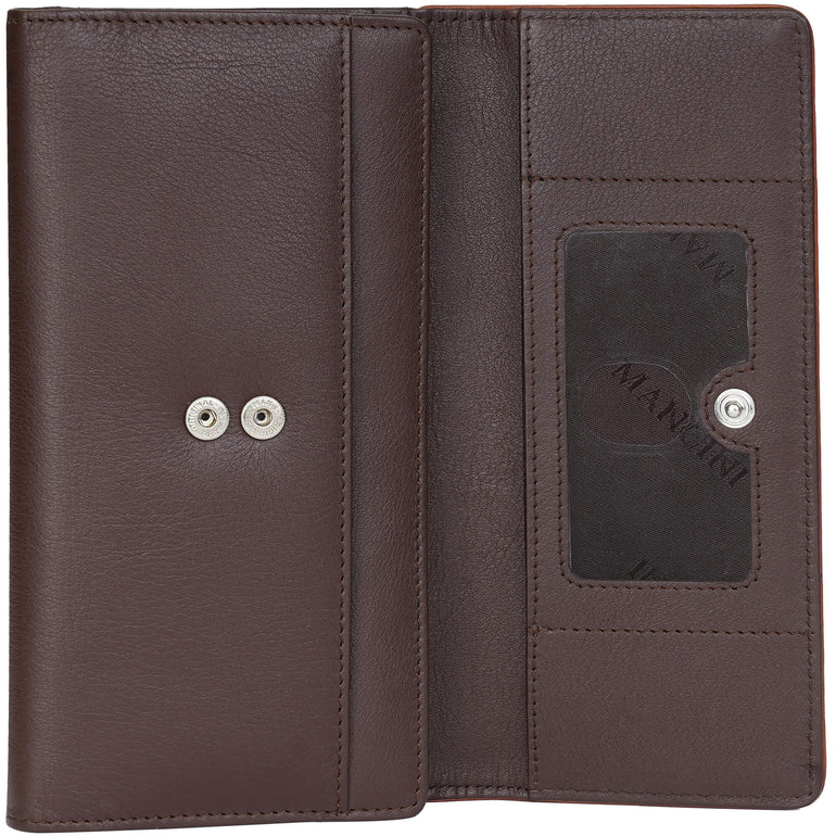 MANCINI LEATHER MEDIUM CLUTCH WALLET SONOMA COLLECTION