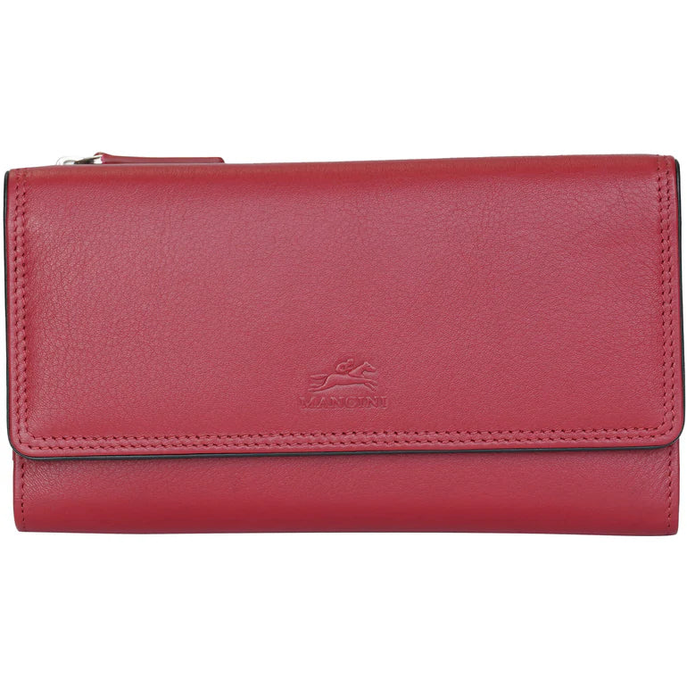 MANCINI LEATHER MEDIUM CLUTCH WALLET SONOMA COLLECTION