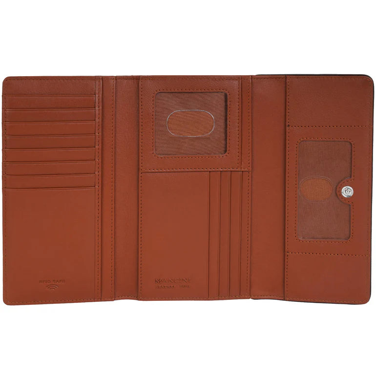 MANCINI LEATHER MEDIUM CLUTCH WALLET SONOMA COLLECTION