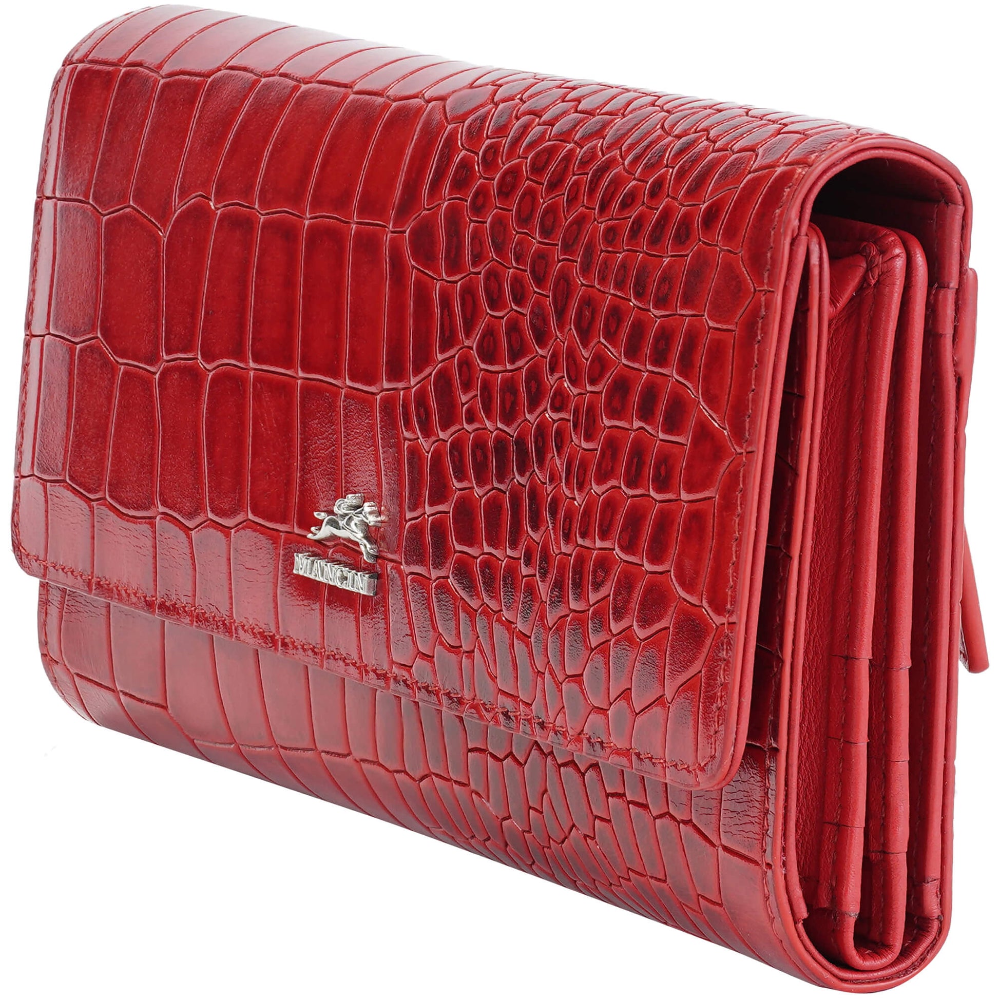 MANCINI LEATHER QUAD-FOLD WALLET CROCO-2 COLLECTION Wallet.