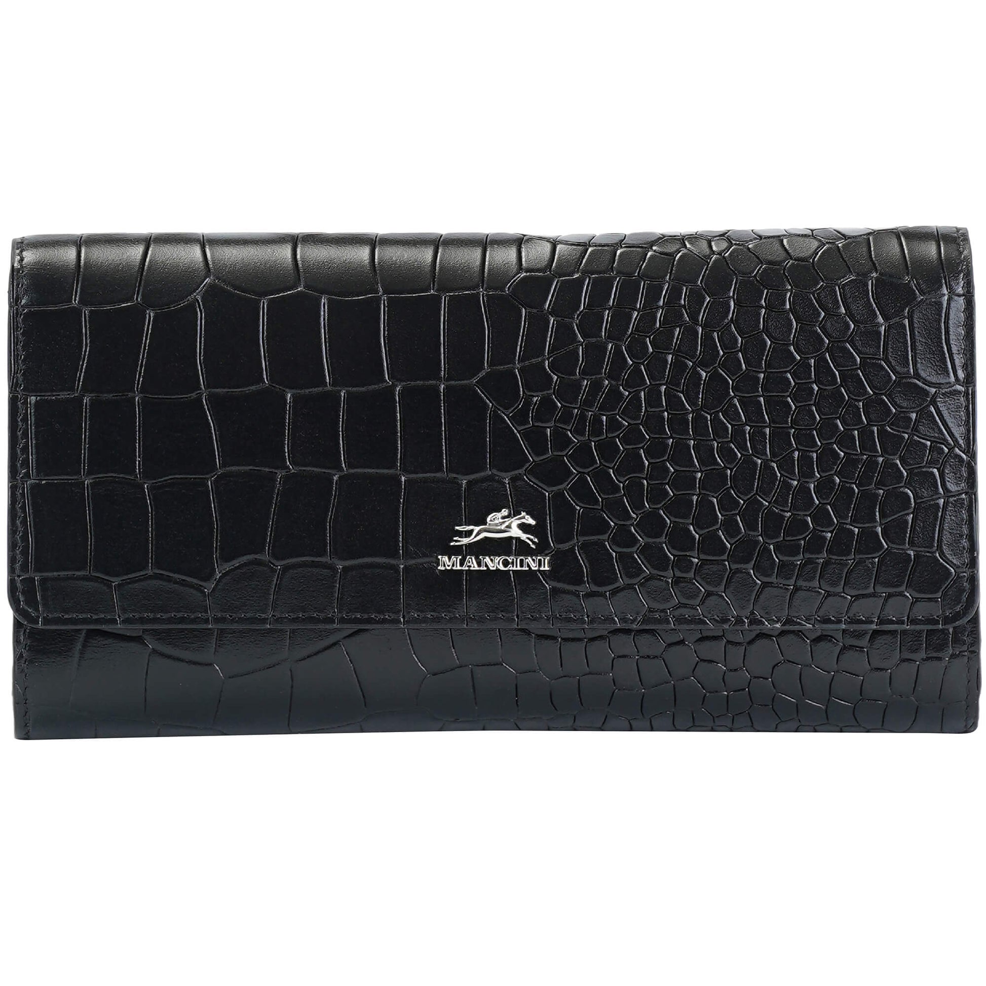 MANCINI LEATHER QUAD-FOLD WALLET CROCO-2 COLLECTION Wallet.