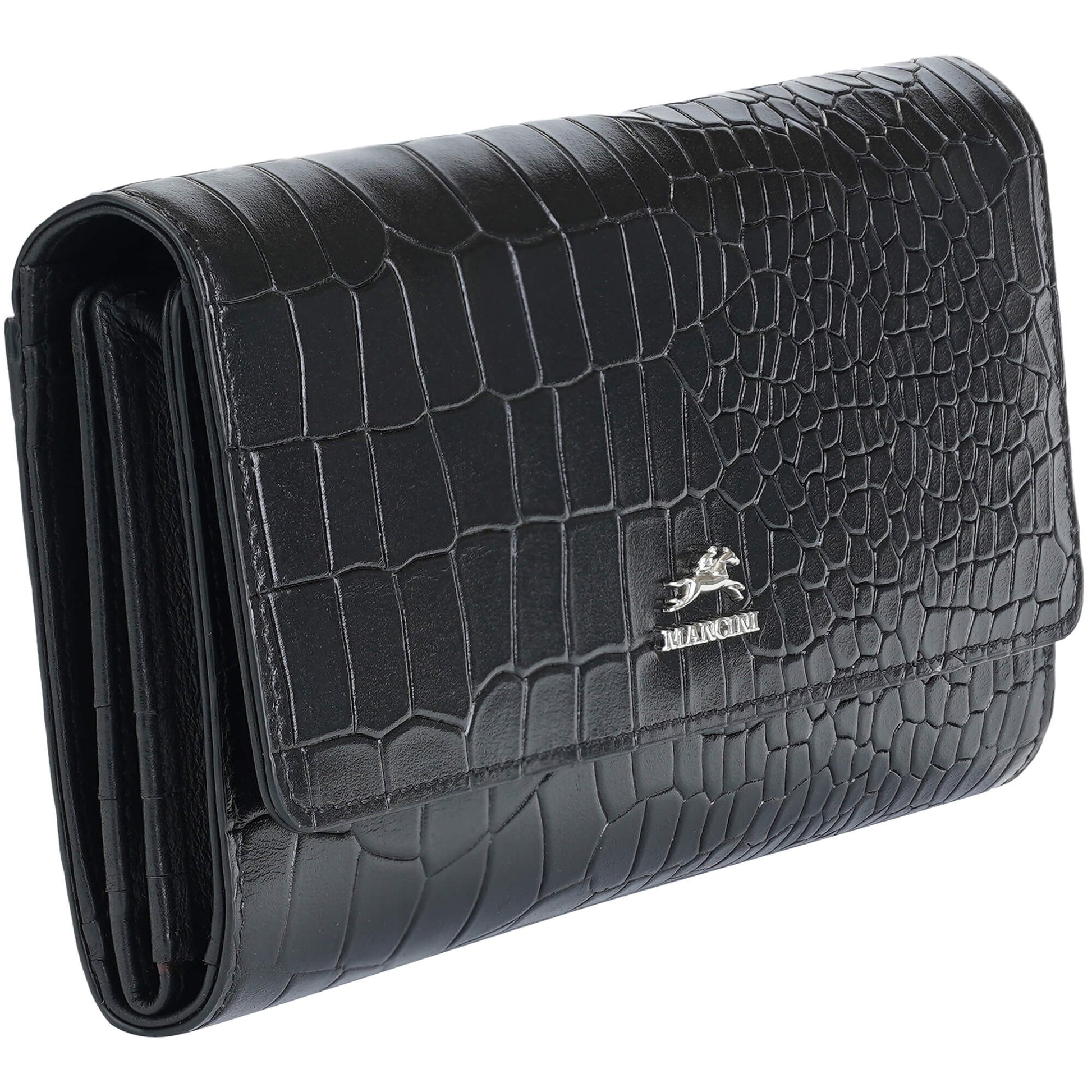 MANCINI LEATHER QUAD-FOLD WALLET CROCO-2 COLLECTION Wallet.