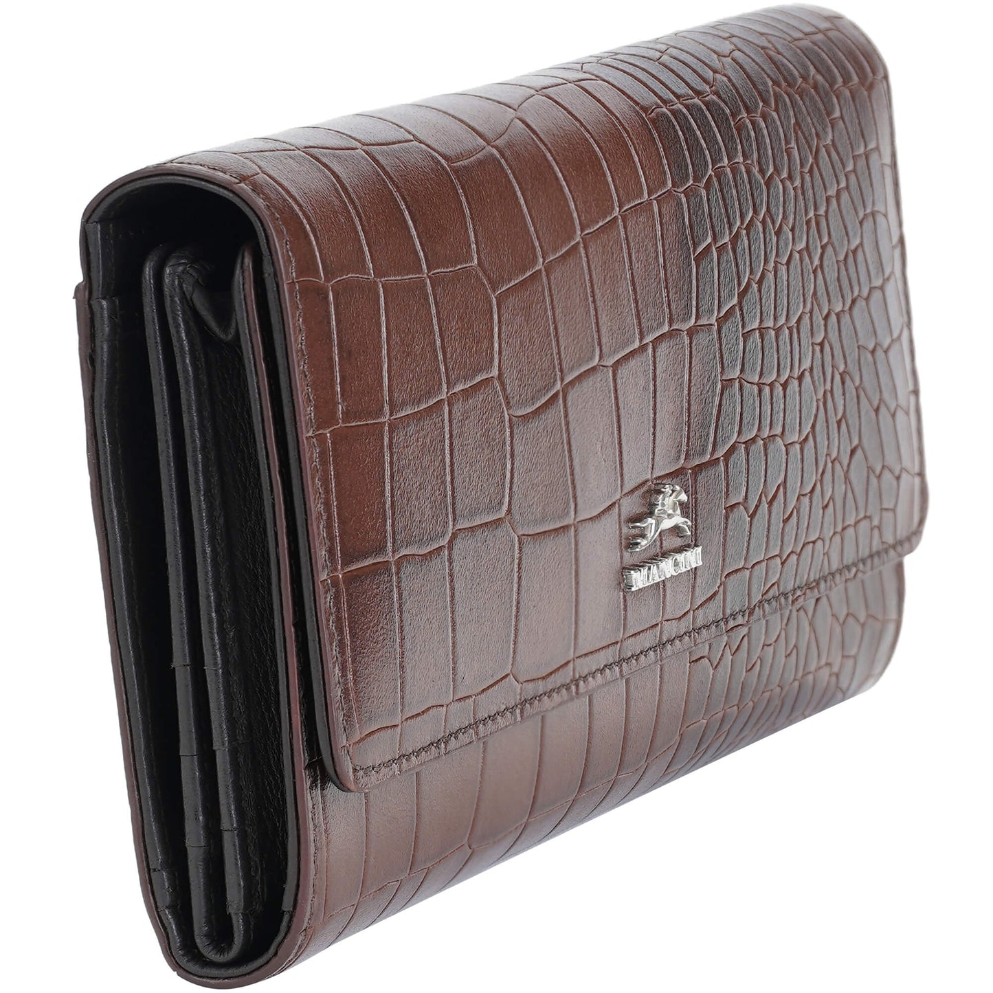 MANCINI LEATHER QUAD-FOLD WALLET CROCO-2 COLLECTION Wallet.