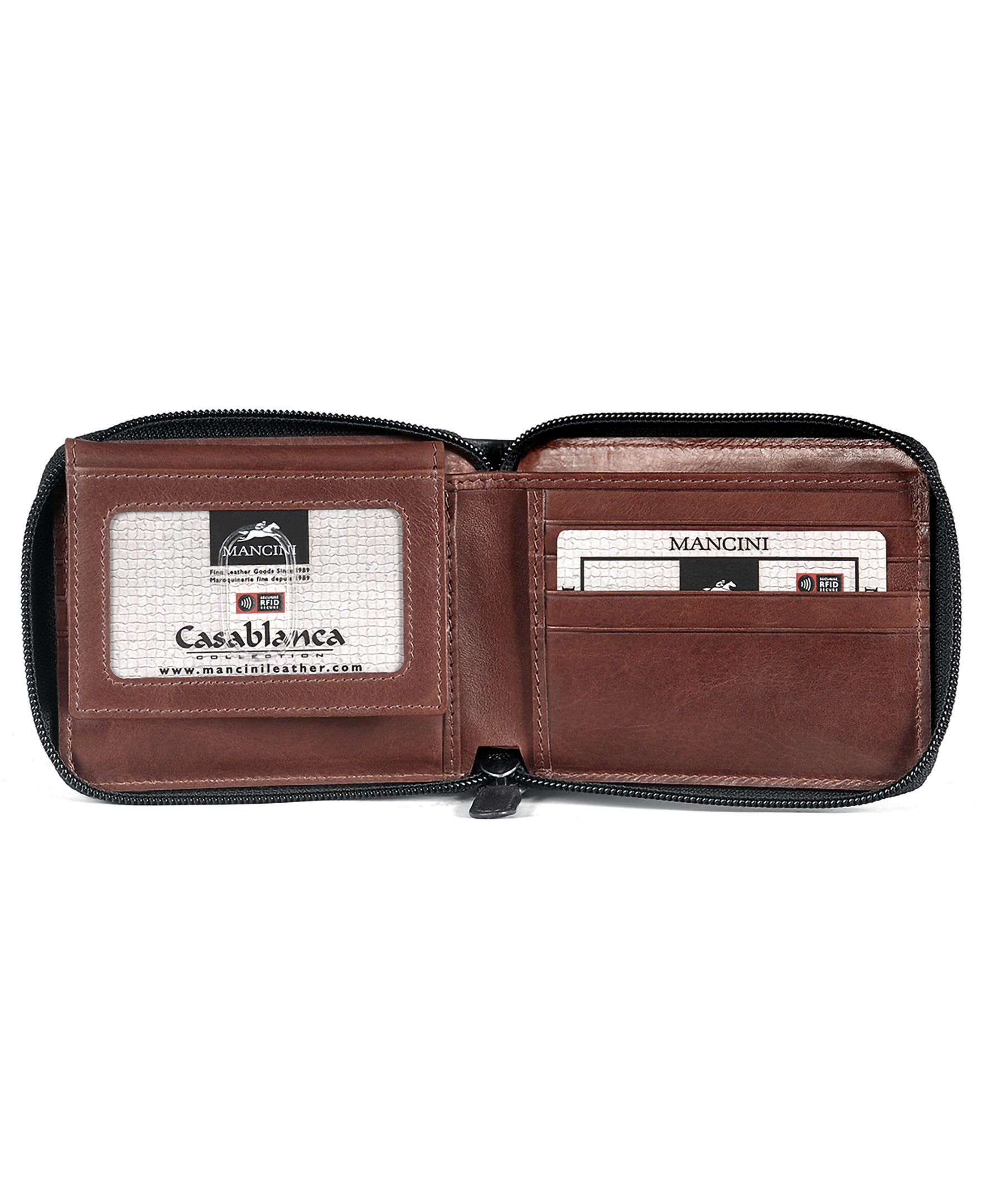 MANCINI LEATHER WALLET ZIPPERED CASABLANCA COLLECTION Wallet.