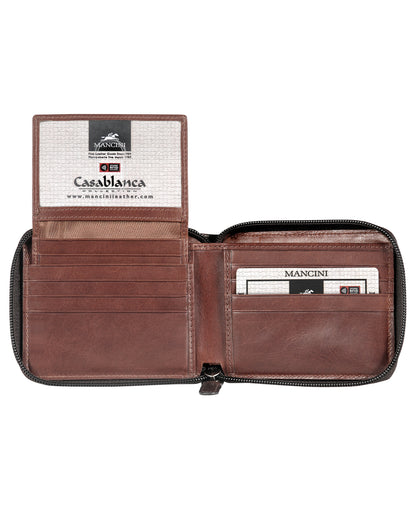 MANCINI LEATHER WALLET ZIPPERED CASABLANCA COLLECTION Wallet.