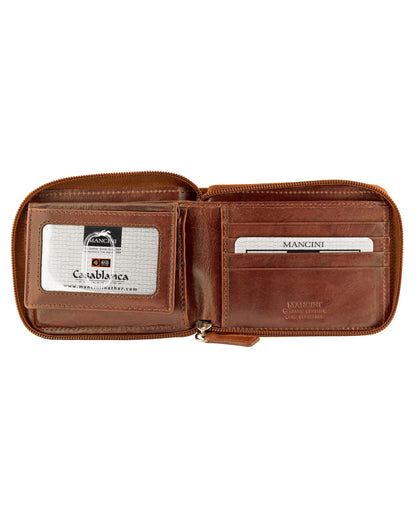 MANCINI LEATHER WALLET ZIPPERED CASABLANCA COLLECTION Wallet.